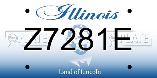 Z7281E Illinois License Plate