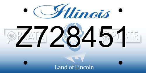 Z728451 Illinois License Plate