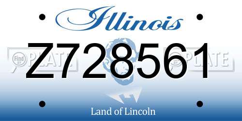 Z728561 Illinois License Plate