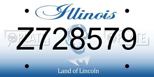 Z728579 Illinois License Plate
