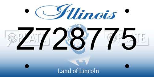 Z728775 Illinois License Plate