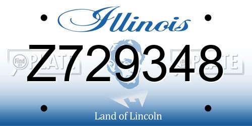 Z729348 Illinois License Plate
