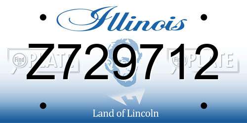 Z729712 Illinois License Plate