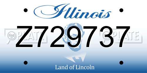Z729737 Illinois License Plate