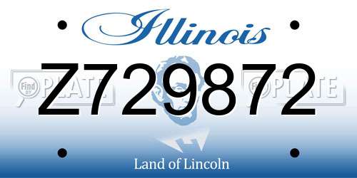 Z729872 Illinois License Plate