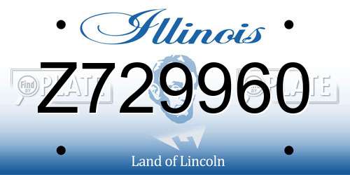 Z729960 Illinois License Plate