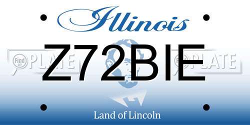 Z72BIE Illinois License Plate