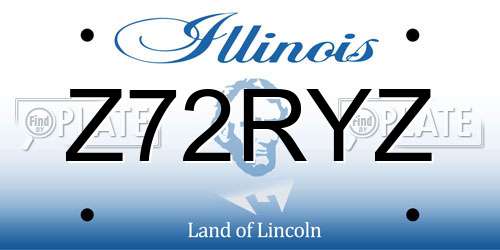 Z72RYZ Illinois License Plate