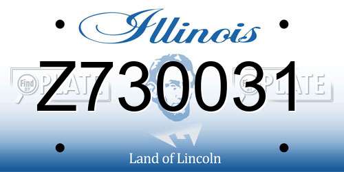 Z730031 Illinois License Plate