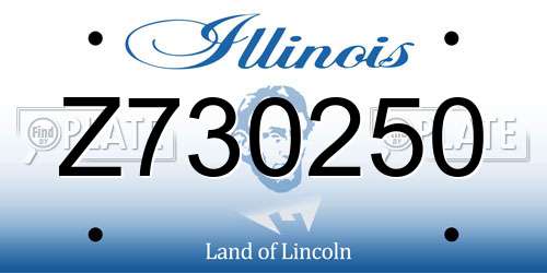 Z730250 Illinois License Plate