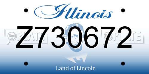 Z730672 Illinois License Plate