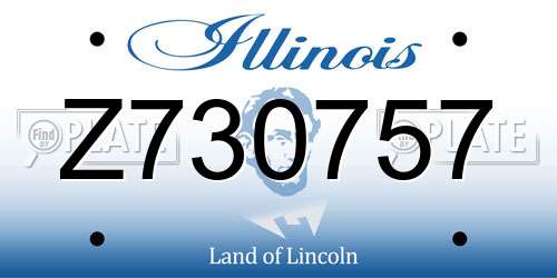 Z730757 Illinois License Plate