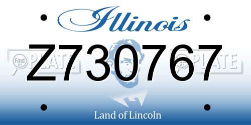 Z730767 Illinois License Plate