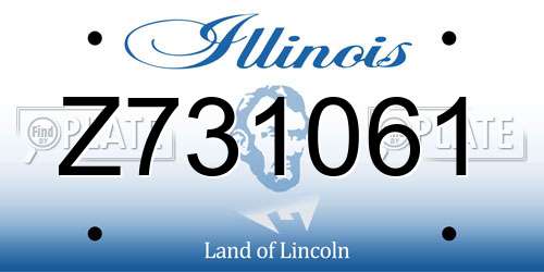 Z731061 Illinois License Plate