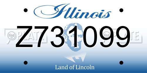 Z731099 Illinois License Plate