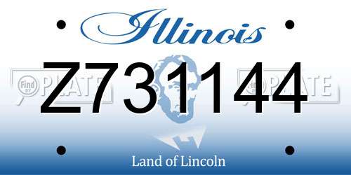 Z731144 Illinois License Plate