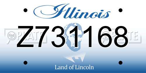 Z731168 Illinois License Plate