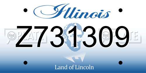 Z731309 Illinois License Plate
