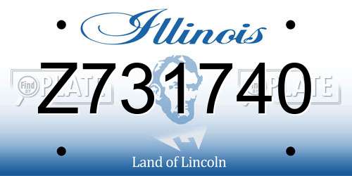 Z731740 Illinois License Plate