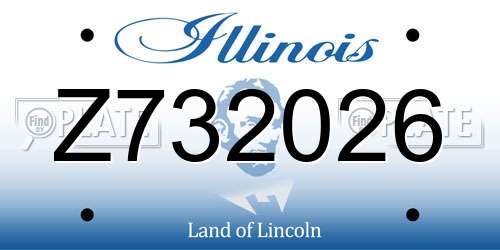 Z732026 Illinois License Plate