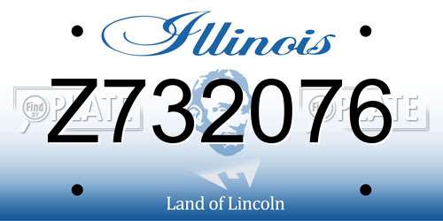 Z732076 Illinois License Plate