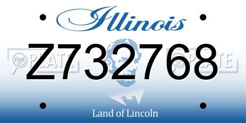 Z732768 Illinois License Plate
