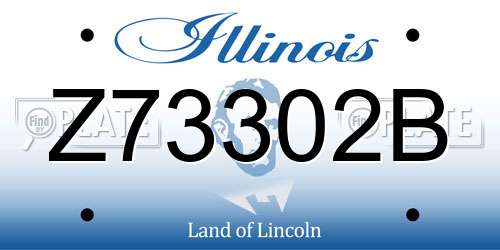 Z73302B Illinois License Plate