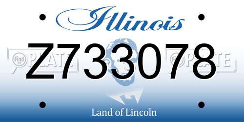 Z733078 Illinois License Plate