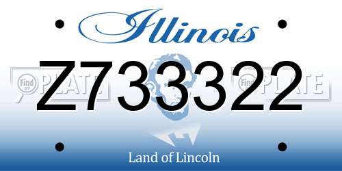 Z733322 Illinois License Plate