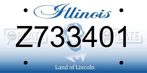 Z733401 Illinois License Plate