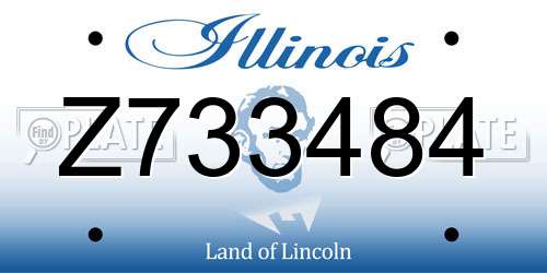 Z733484 Illinois License Plate