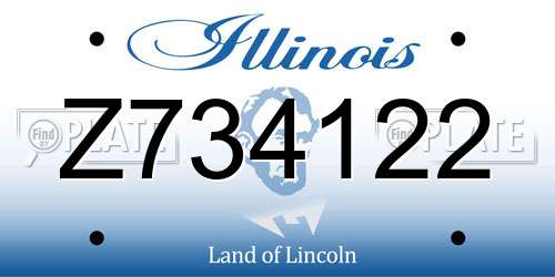 Z734122 Illinois License Plate