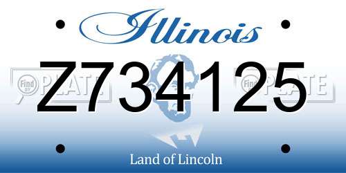 Z734125 Illinois License Plate