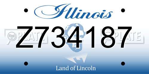 Z734187 Illinois License Plate