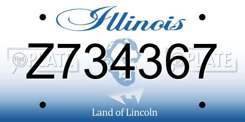 Z734367 Illinois License Plate