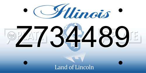 Z734489 Illinois License Plate