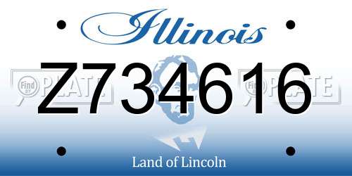 Z734616 Illinois License Plate