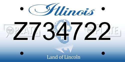Z734722 Illinois License Plate