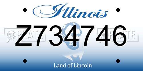 Z734746 Illinois License Plate