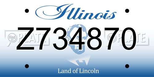 Z734870 Illinois License Plate