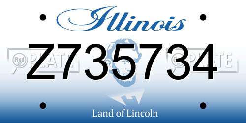 Z735734 Illinois License Plate