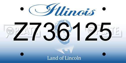 Z736125 Illinois License Plate