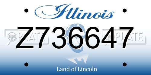 Z736647 Illinois License Plate