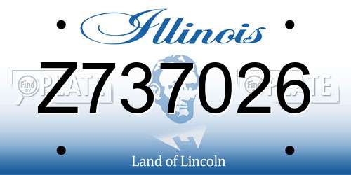 Z737026 Illinois License Plate