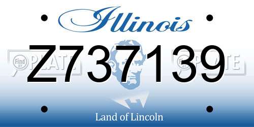 Z737139 Illinois License Plate