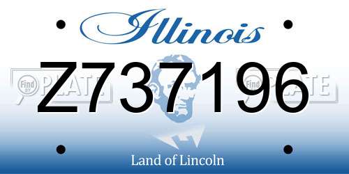 Z737196 Illinois License Plate