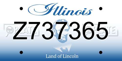 Z737365 Illinois License Plate