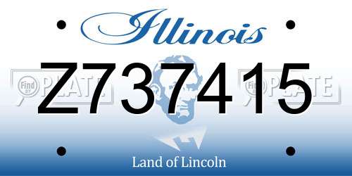 Z737415 Illinois License Plate