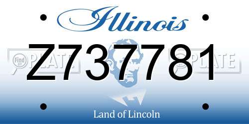 Z737781 Illinois License Plate