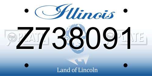 Z738091 Illinois License Plate